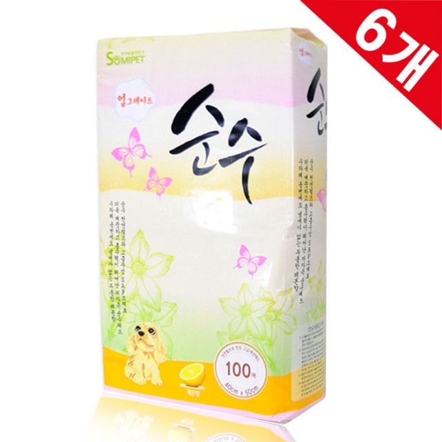 순수 천연펄프 애견패드 100매x6