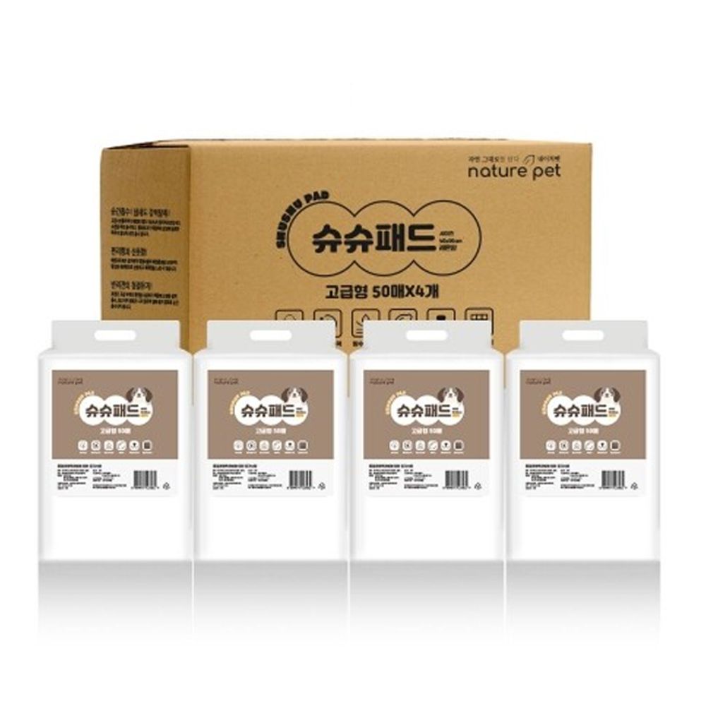 애견 맘모스 배변패드 레몬향 고급형 50매 4P 화장실