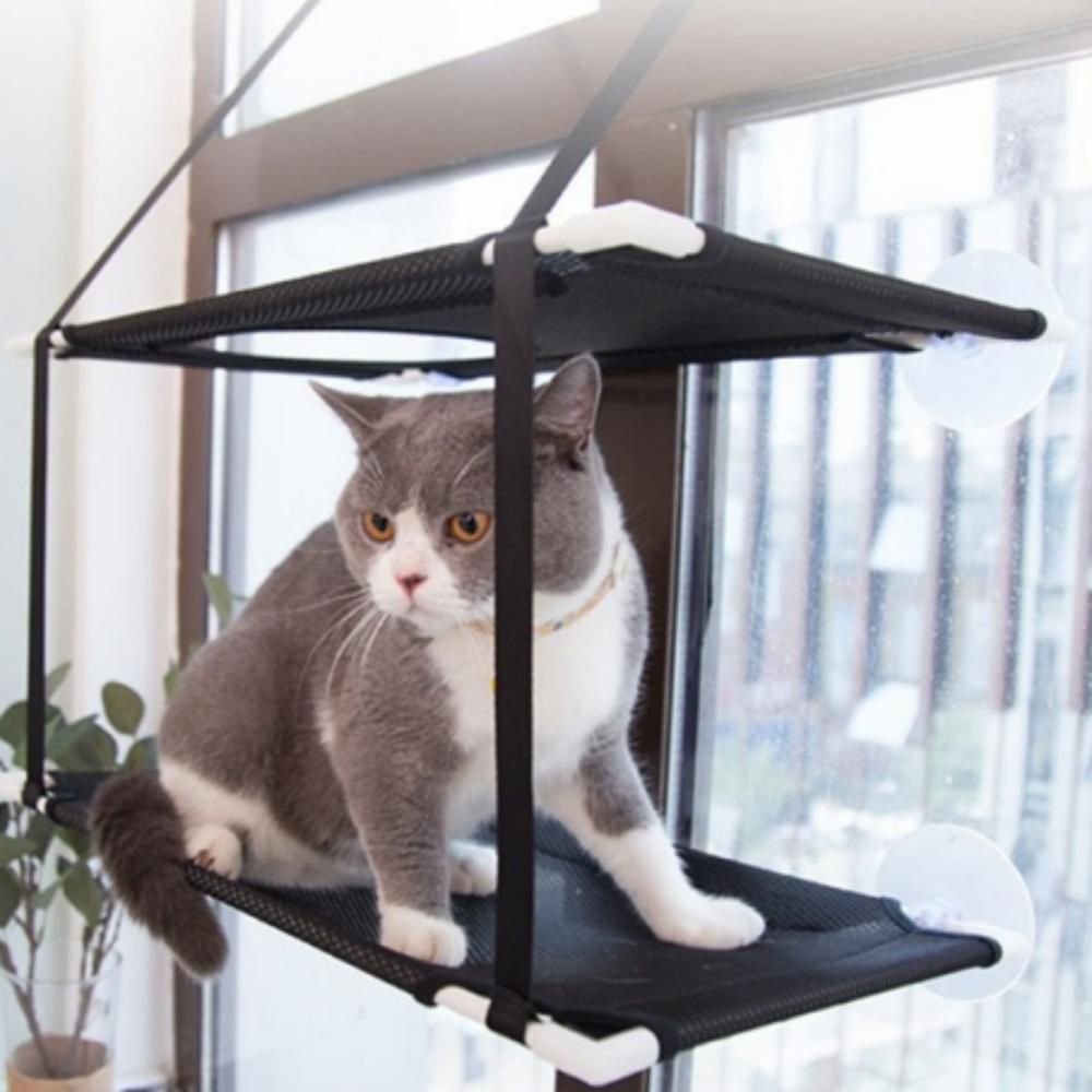 고양이 해먹 2단 창문 베란다 여름 매쉬 흡착