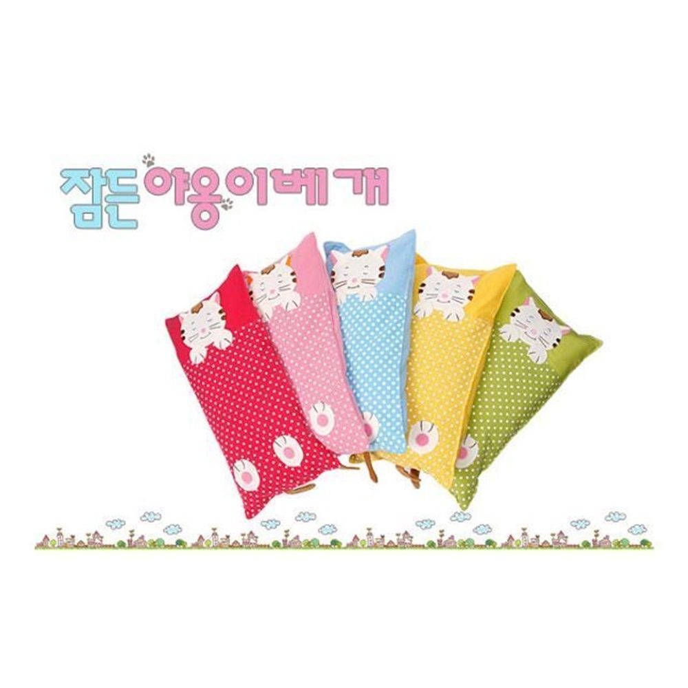 잠든야옹이 메밀베개 블루 2매