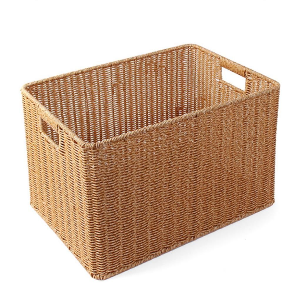사각 바구니 내추럴 라탄짜임 다용도 44x30cm