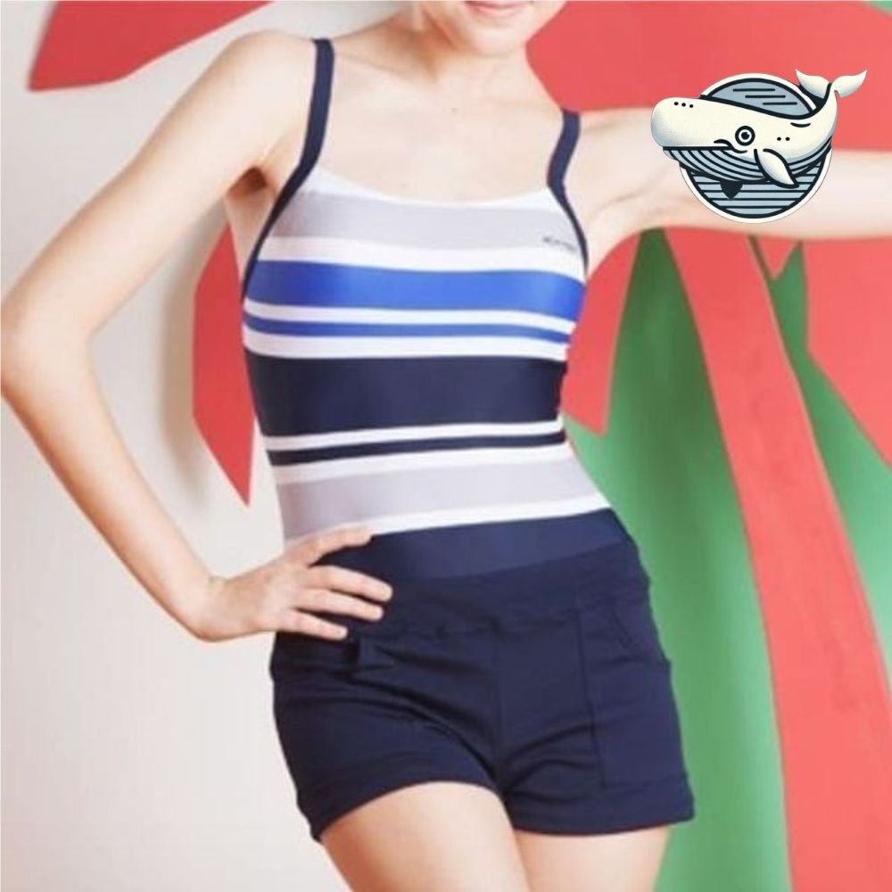 여자 비치웨어 원피스 수영복 블루 실내 수영복