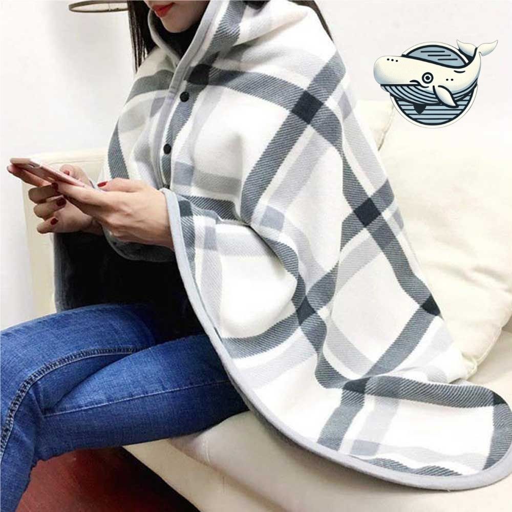 겨울 따뜻한 체크 망토 담요 극세사 퀼팅