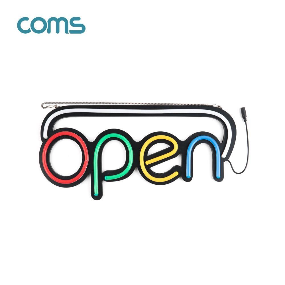 Coms LED 오픈 네온사인 보드 OPEN 간판