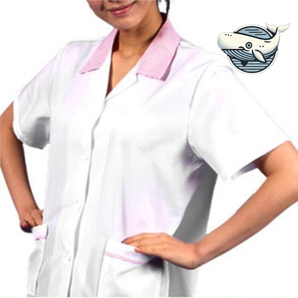 여름 쾌적 핑크카라 반팔 위생복 병원 유니폼