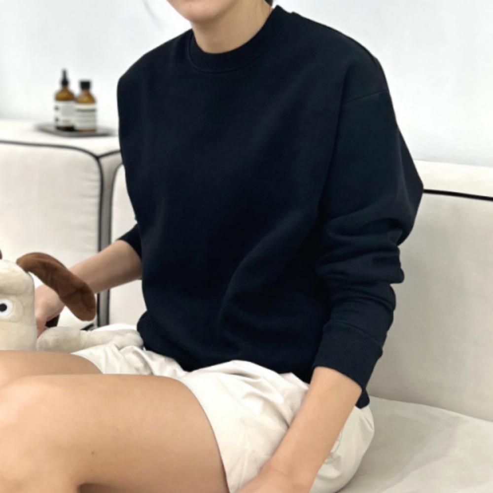 맨투맨 티셔츠 긴팔 여성 루즈핏 기모 순면
