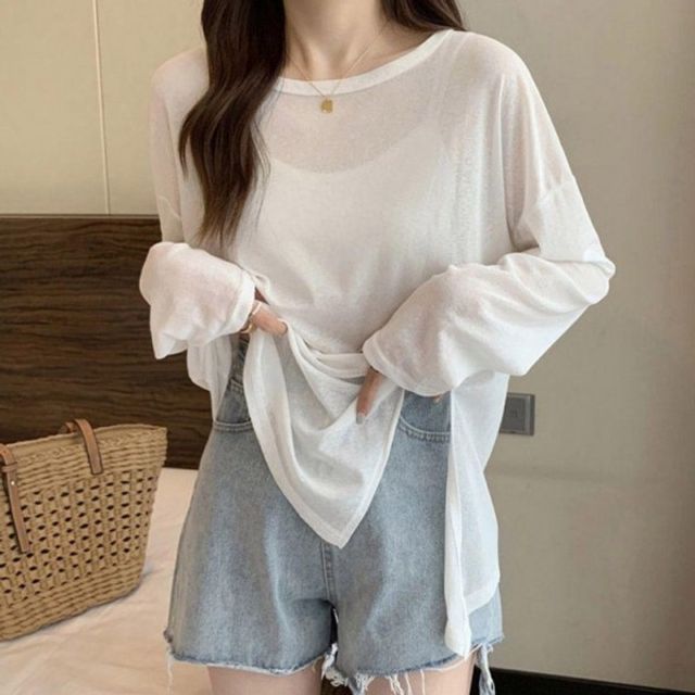 여성 루즈핏 얇은 기본 스타일 데이 옆트임 포인트 긴