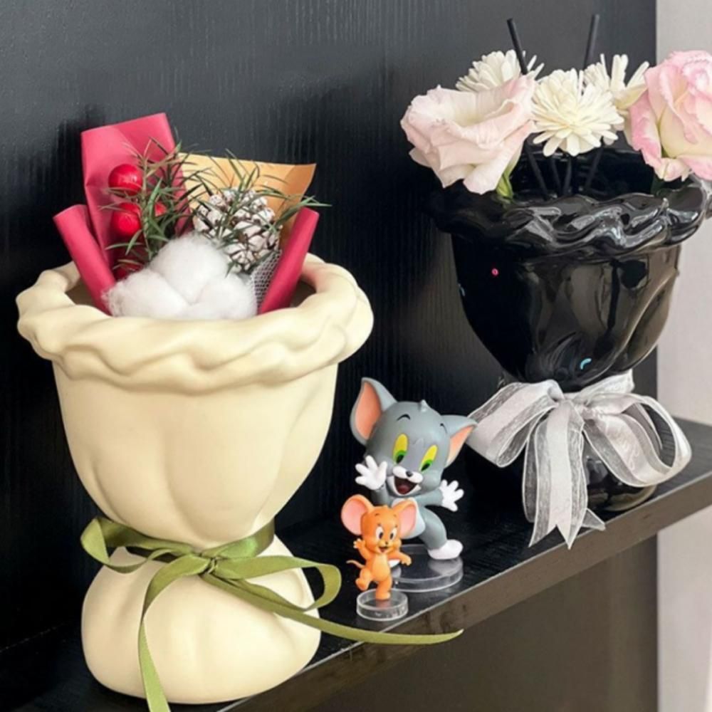 꽃화병 세라믹 부케장식화병 인테리어 도자기 부케꽃