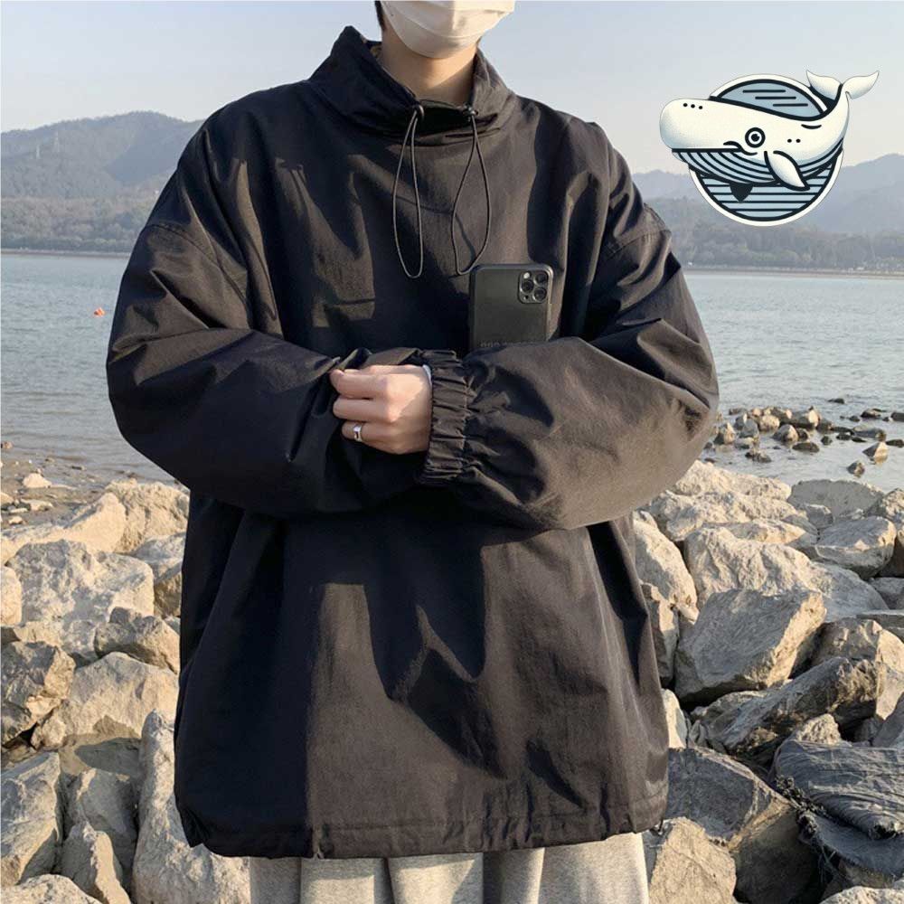 편안한 오버핏 반폴라 아노락 스타일 사이드포켓