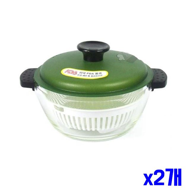 내열유리 찜기 x2개 다용도찜기 1L 오븐용 렌지 계란