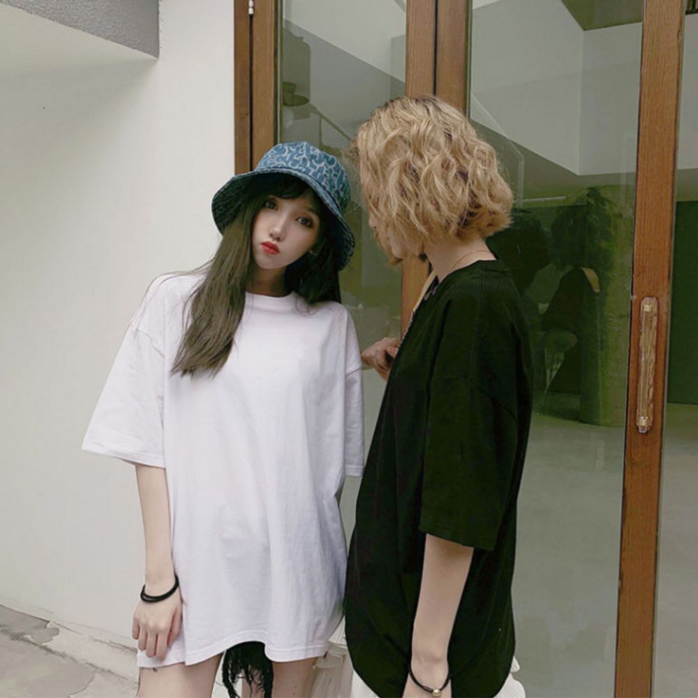 무지 반팔티 컬러 기본 기본 데이 셔츠 오버핏
