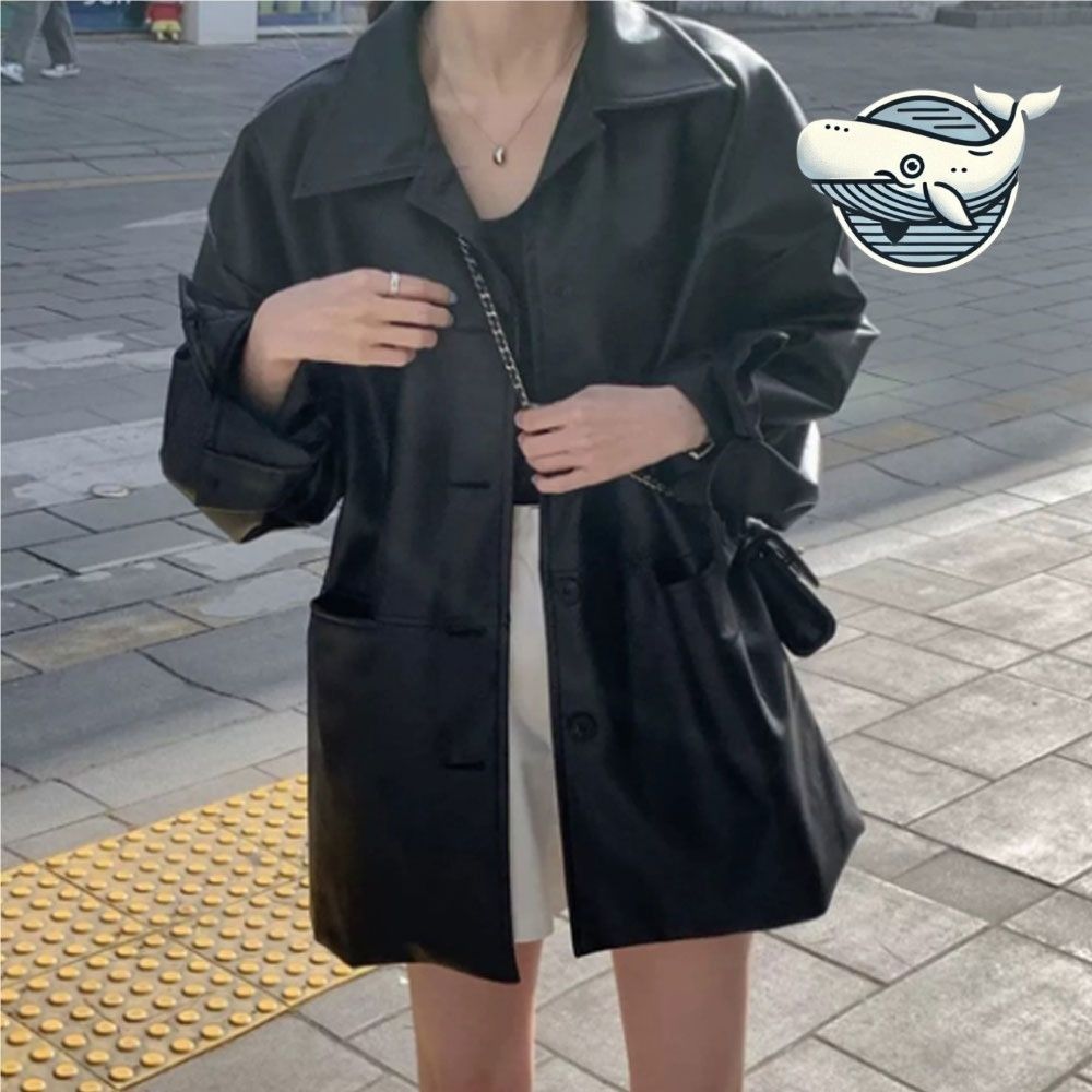 봄가을 스타일링 오버핏 레더 자켓 경량 가죽
