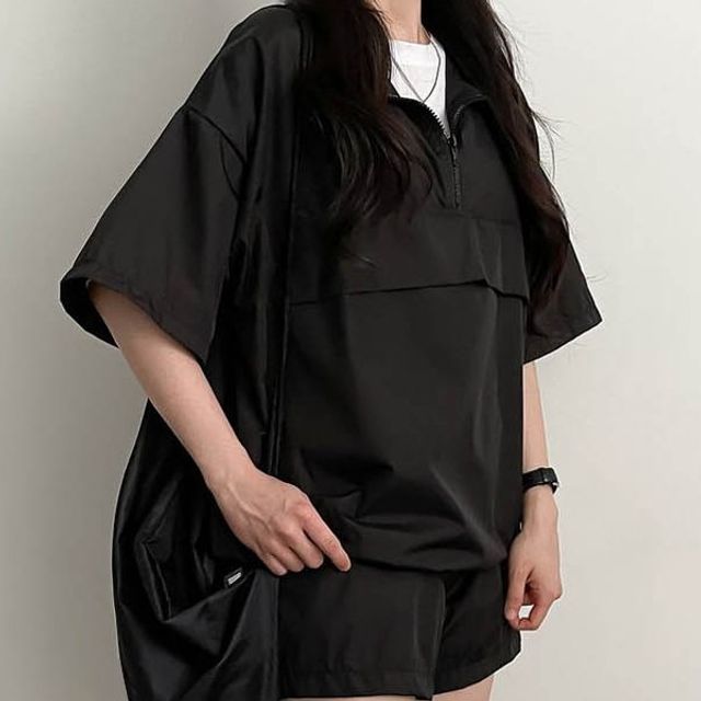 TC 스타일 리쉬한 반팔 여성 트레이닝복 상하 아노락