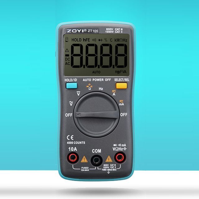 디지털 테스터기 ZT100 DC AC 전압 주파수저항 4000