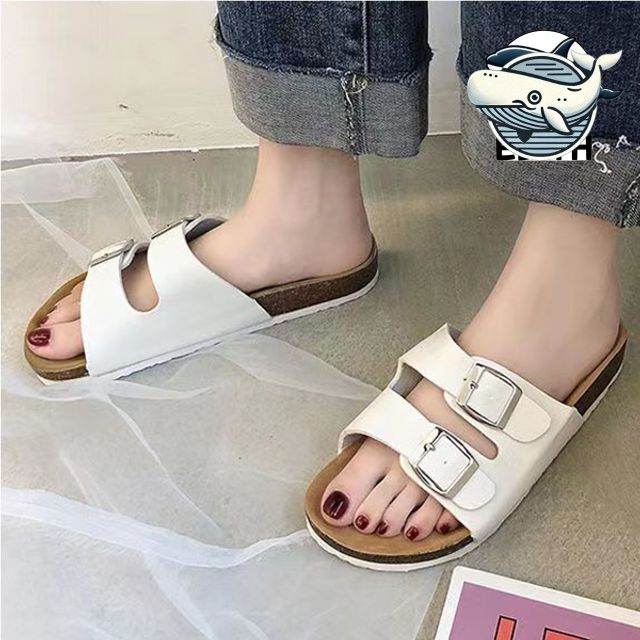 남여공용 더블 스트랩 레더 샌들 여름 필수