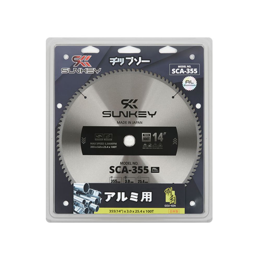팁소 원형톱날 팁쏘 알루미늄 14in x3.0x25.4x100T