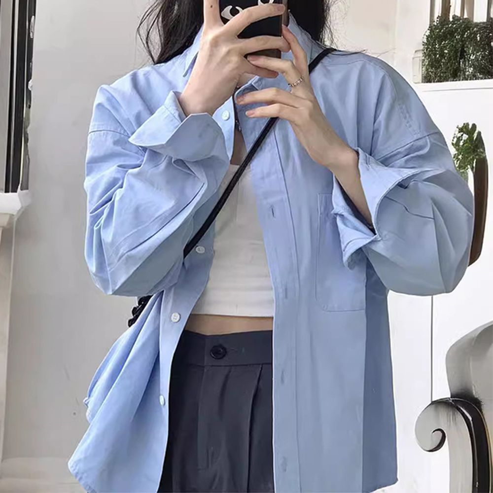 데일리 포켓 봄아우터 셔츠 긴팔셔츠 캐주얼셔츠