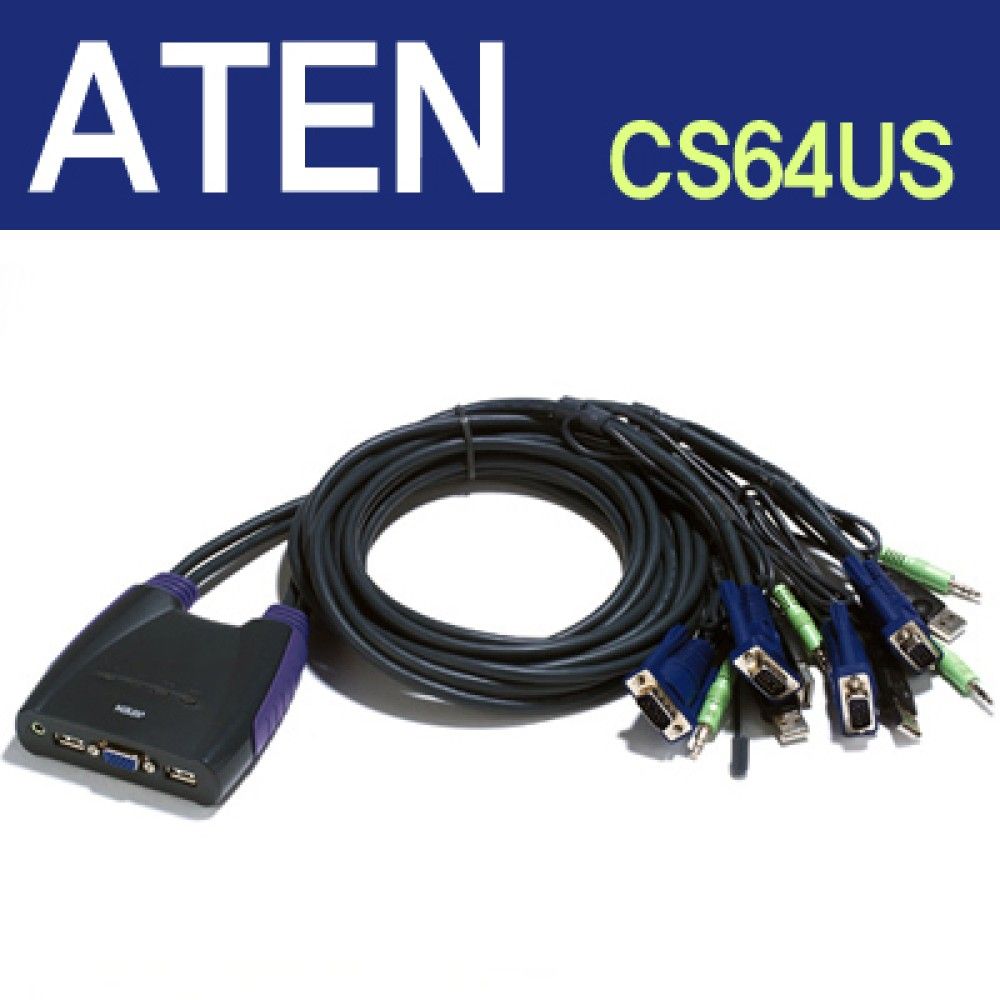 ATEN 4포트 USB KVM 스위치 CS64US