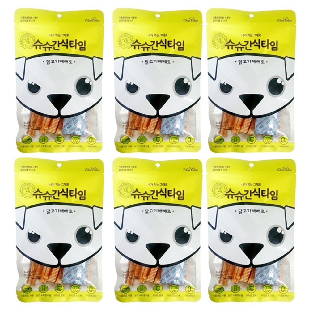강아지 닭고기 간식타임 일상 스틱 70g 6P 애견 육포