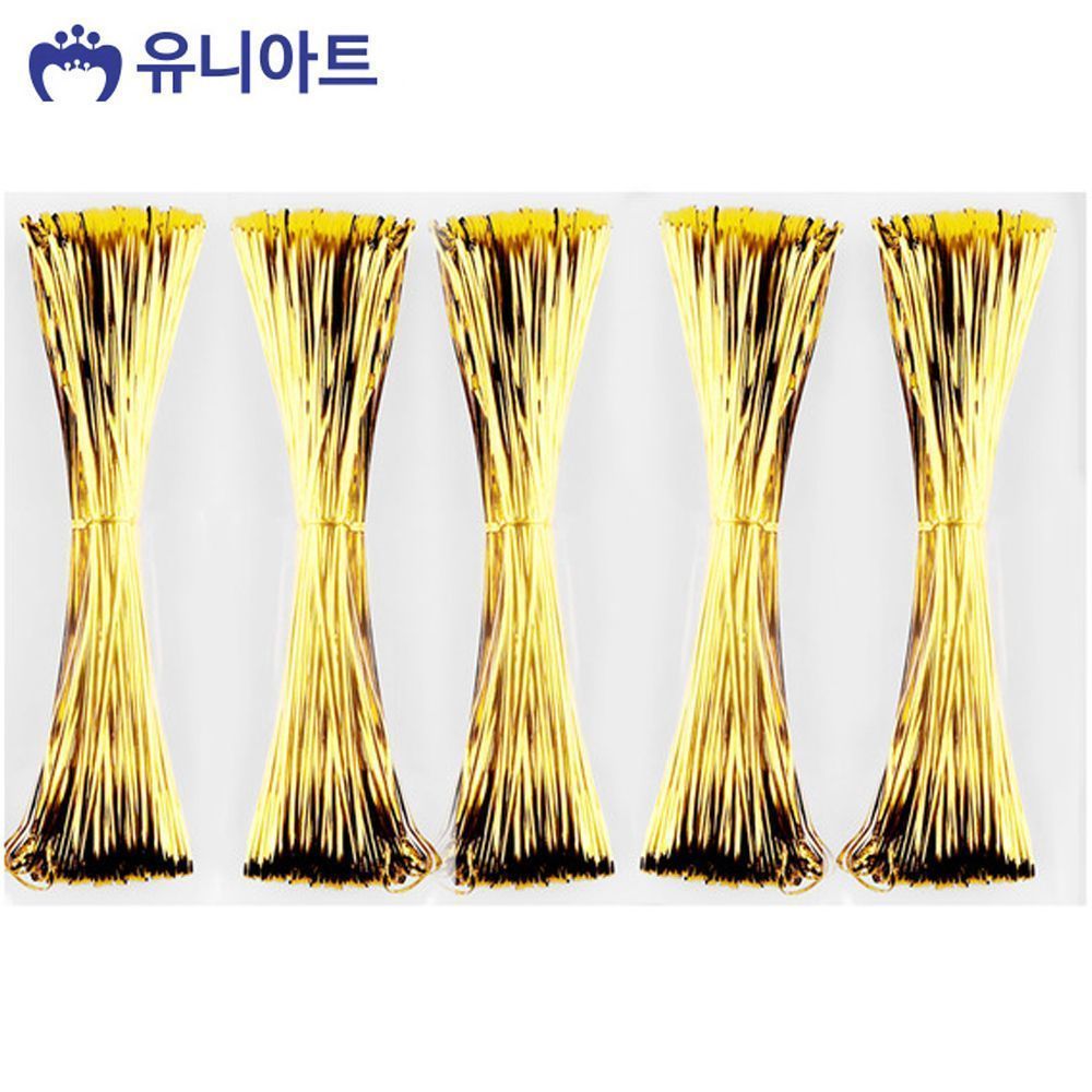 유니아트 (공예철사) 빵끈 (금색) 선물포장 끈 G250
