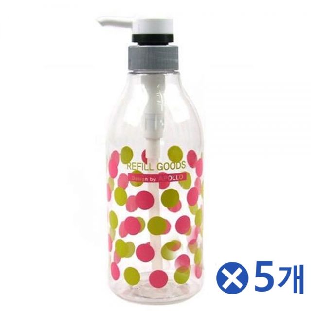 화장품 공병 리필 펌프용기 500ml-색상랜덤x5개