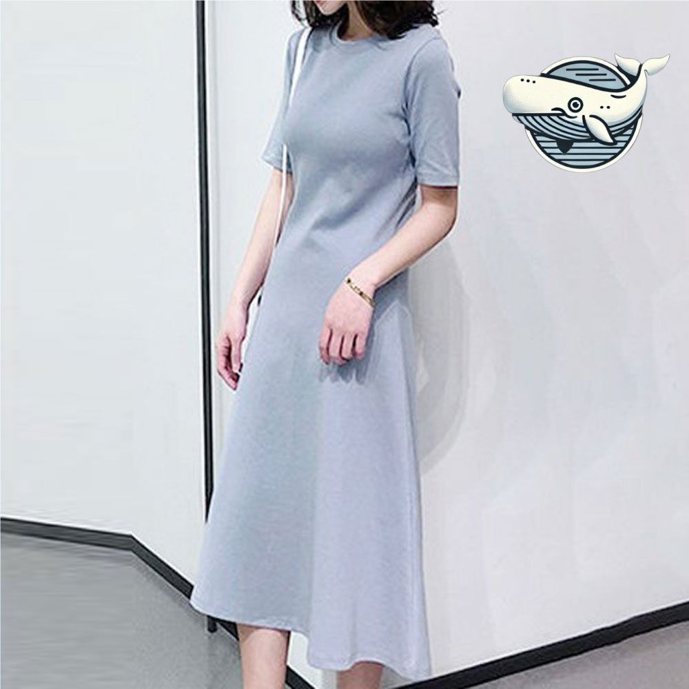 감각적인 반팔 롱원피스 오피스룩 여성 데일리