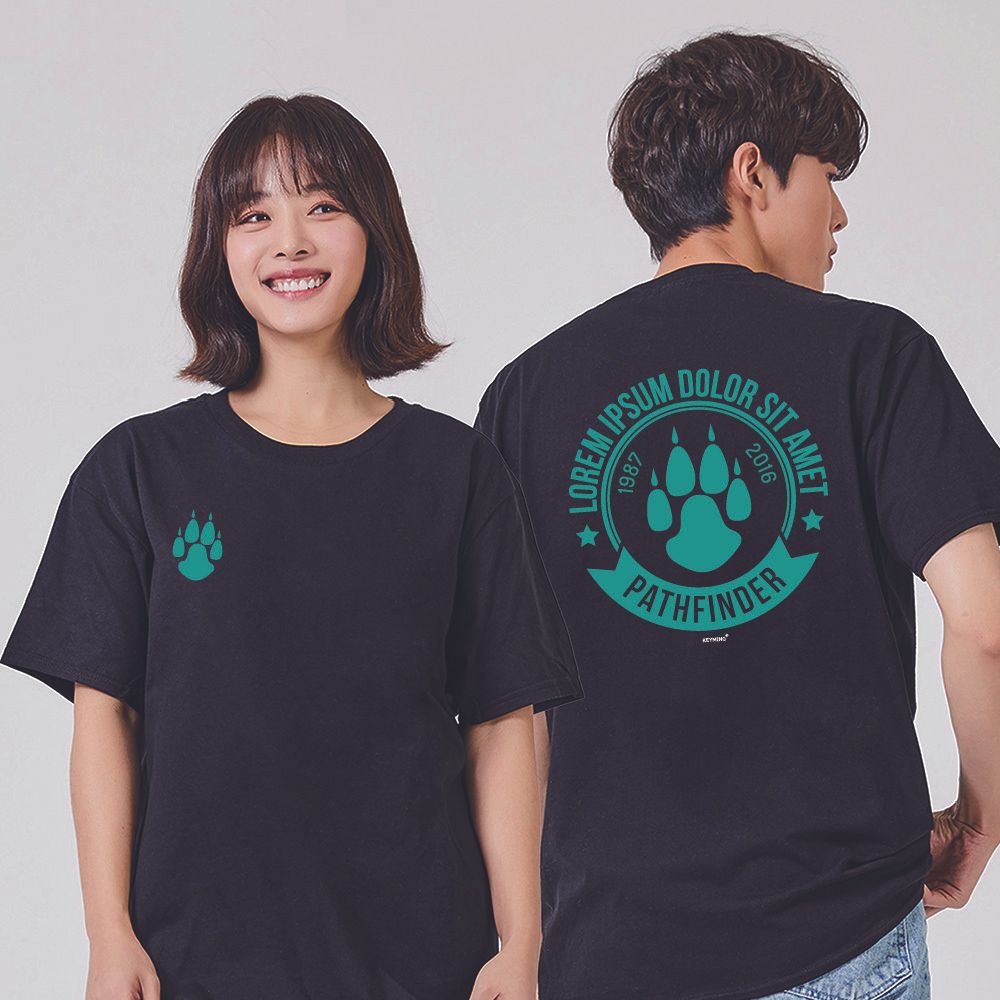 키밍 곰손 흰색티 라운드넥반팔티 오버핏티셔츠