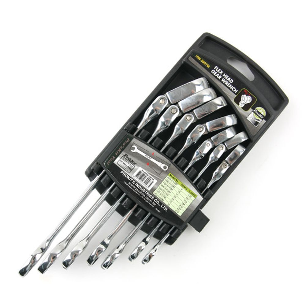 PROKIT(HW-5907M)기어 렌치 세트(7PCS)헤드 180도회전