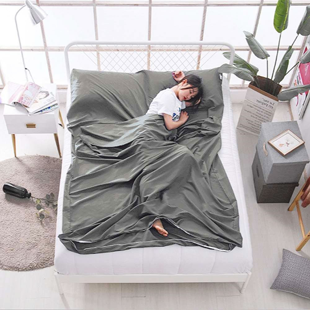 침낭라이너 그레이 160x210cm 개인용 여름 보온 침구