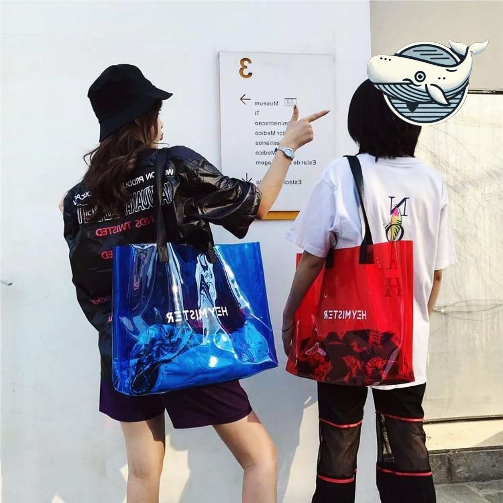 스타일리시 투명 젤리백 유니크한 가방 대형