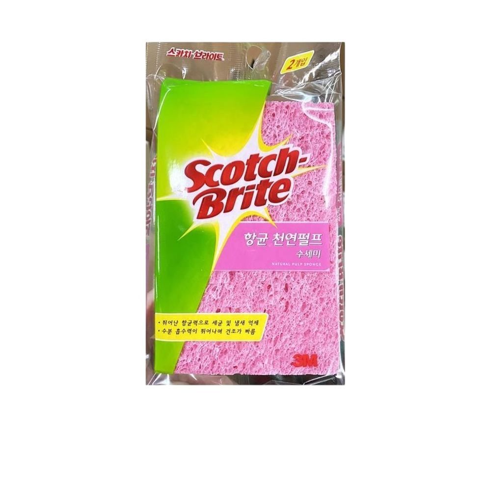 펄프수세미 스카치 85x135x14 2입 x30개 -식자재