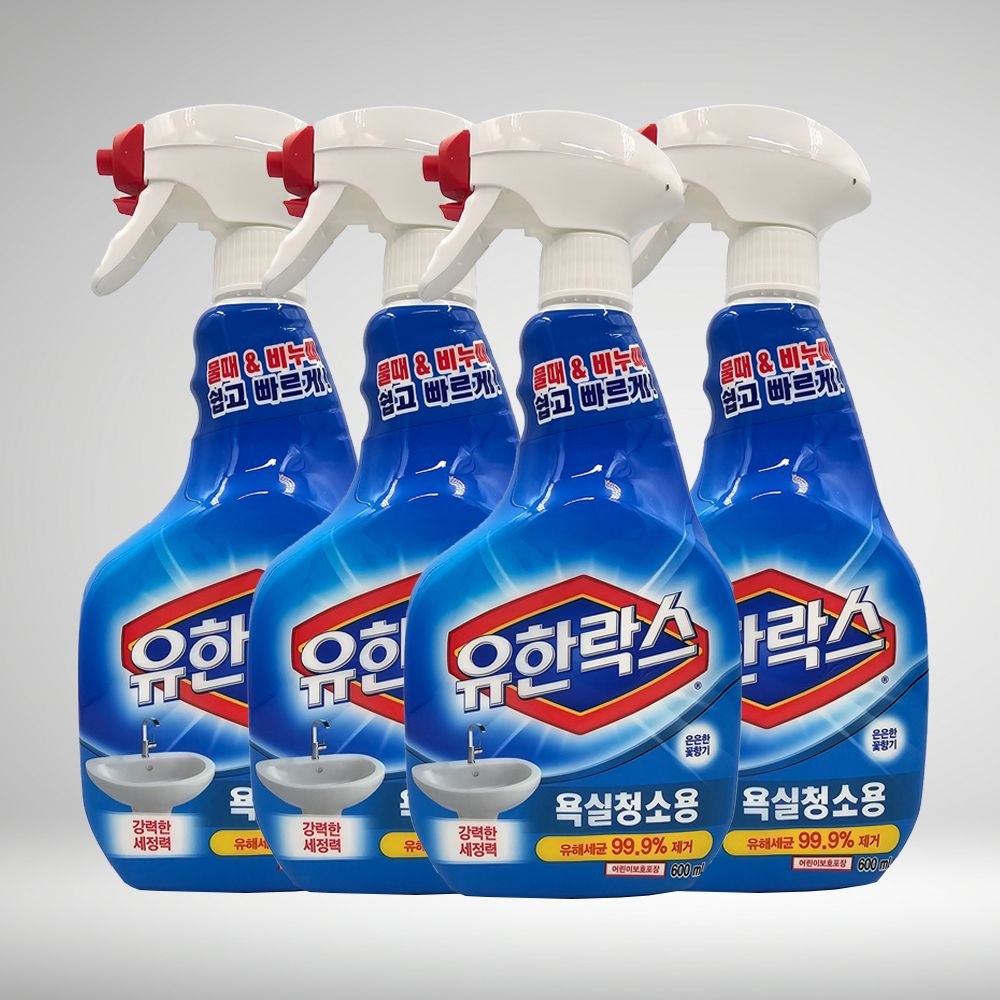 유한양행 유한락스 욕실청소용 세제 600mlx4개