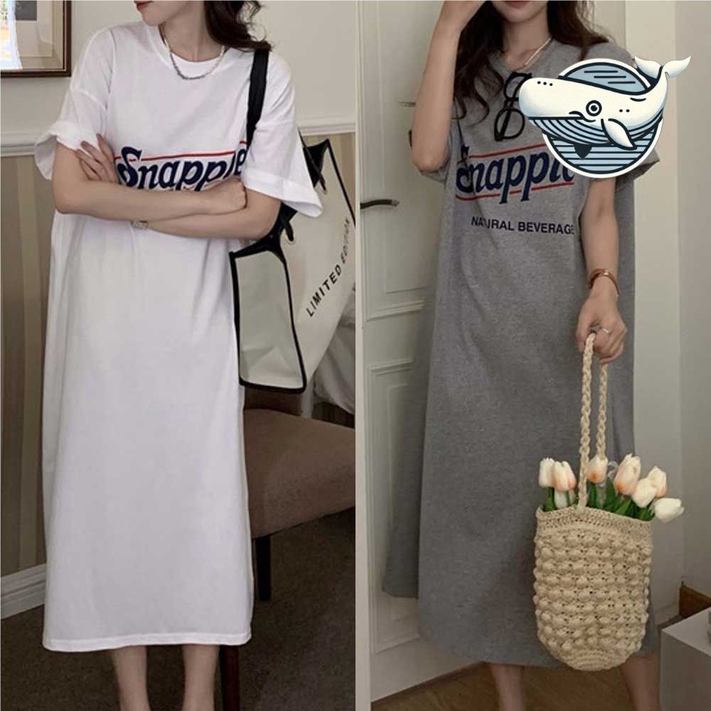 여름 편안한 루즈핏 롱원피스 라운드넥 캐주얼