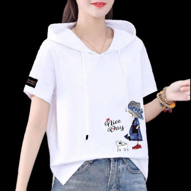 애니레터 반팔티 후드 기본 프린팅 데이 여름