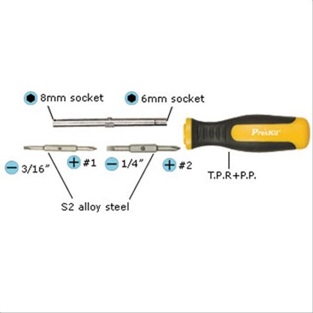 드라이버 세트-총 6종 십자 일자 육각 헥스 H T8405