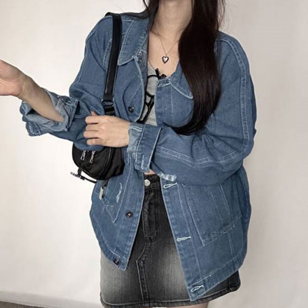 데님 여성 청 빈티지 여자옷 WELLOFF 후
