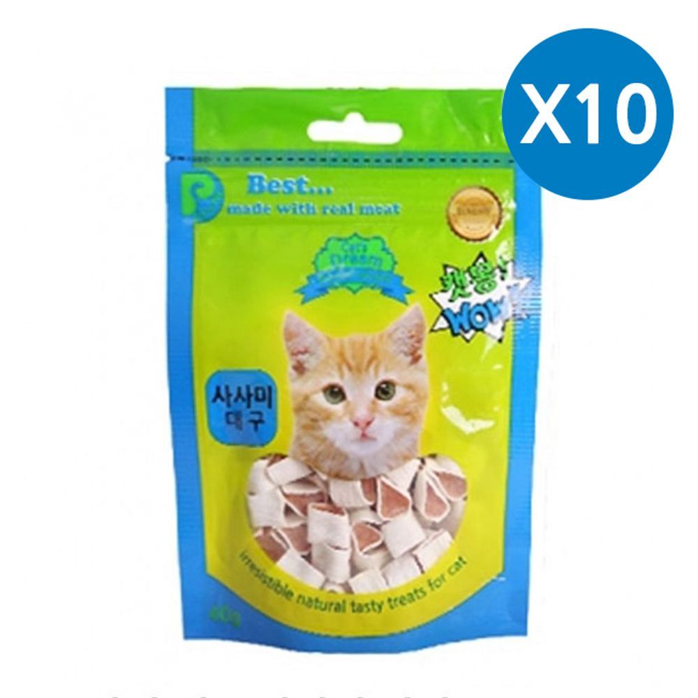 고양이 사시미 대구 일상 40g 10P 간식 반려묘 영양