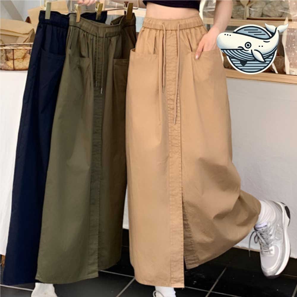 편안한 포켓 카고 롱스커트 데일리 치마 세련된