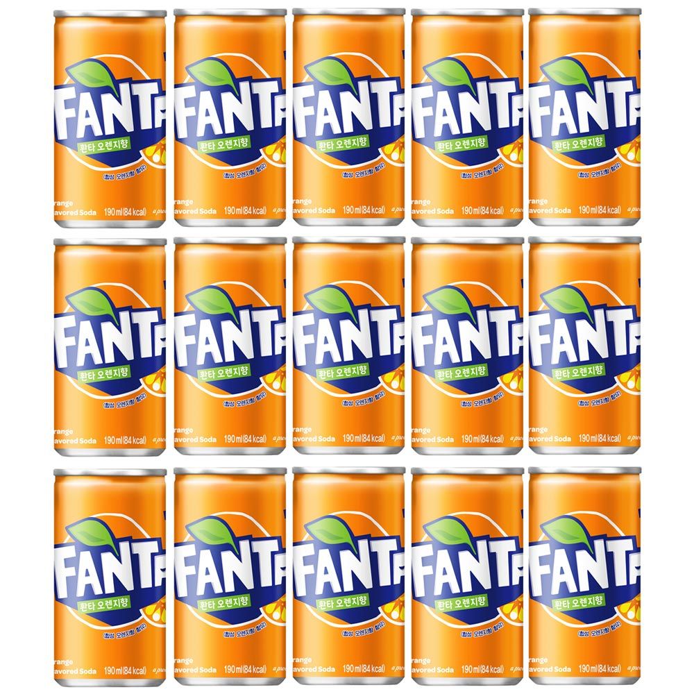 환타 오렌지 190ml 15캔 탄산음료 과즙음료 FANTA