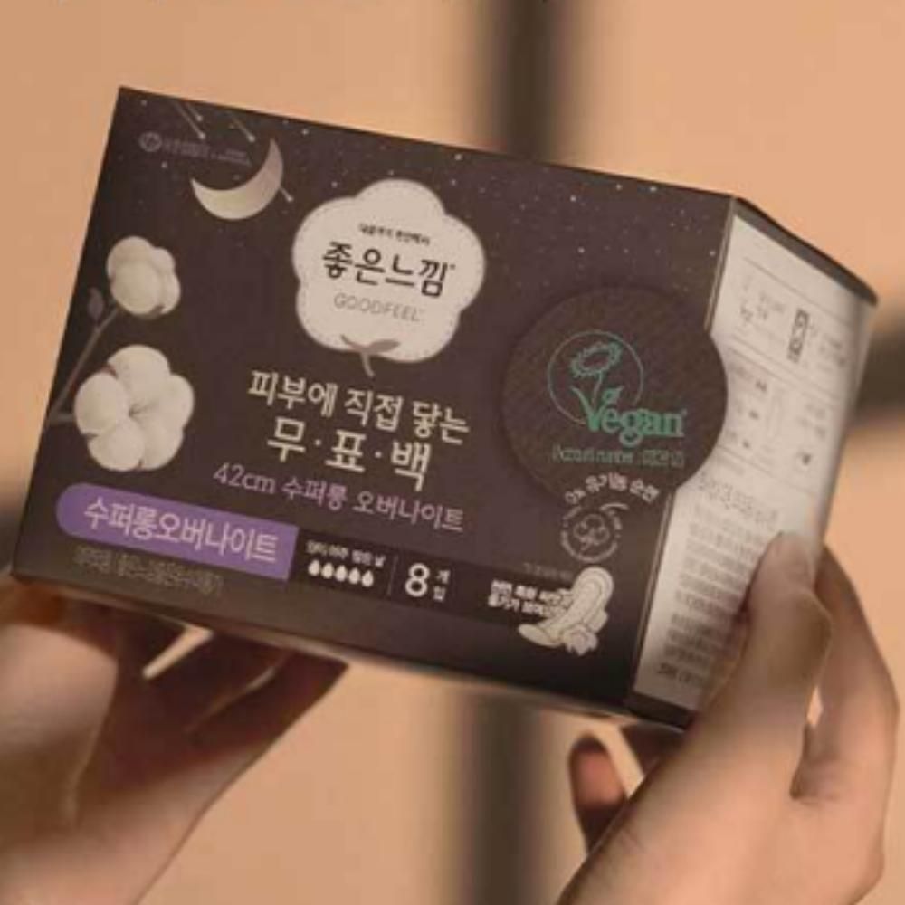 좋은느낌 순면 수퍼롱 오버나이트 8입x6팩 생리대
