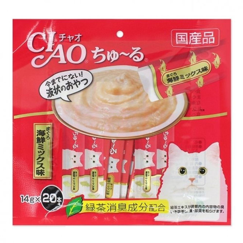 이나바 챠오 츄루 참치-해산물믹스 4팩 80p