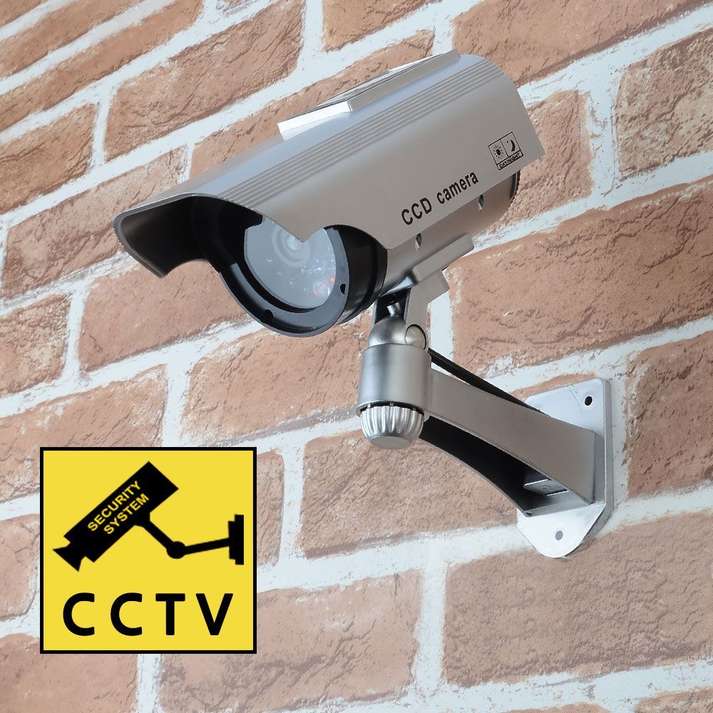 원통 돌출형 태양광 충전식 CCTV 모형카메라 보안