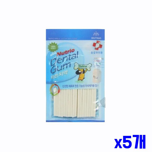 100g 밀크 치석제거용 x5개 개껌 애견 강아지껌 껌