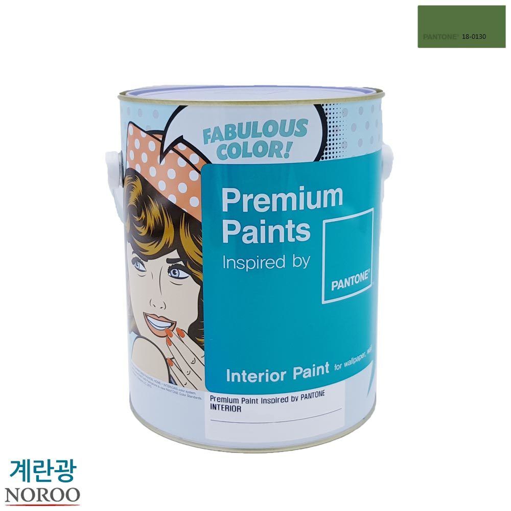 팬톤 내부용 계란광 수성페인트 4L 녹색18-0130