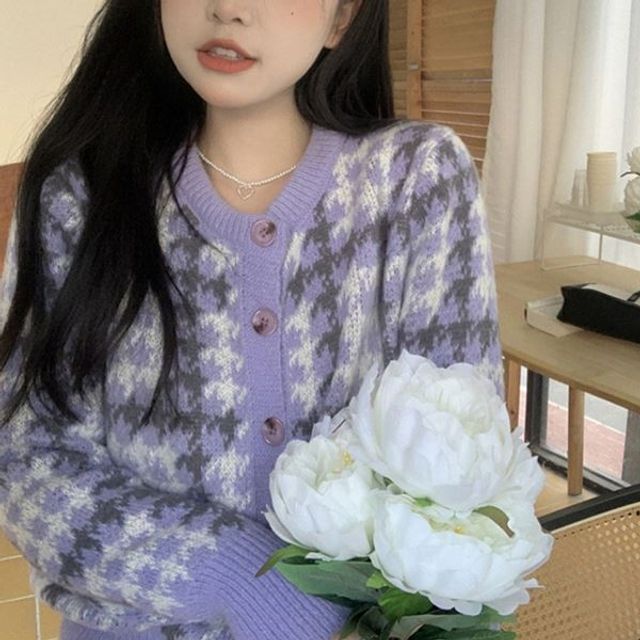 패턴 도토한 하프클럽 로맨틱 셀러허브 퍼플 니