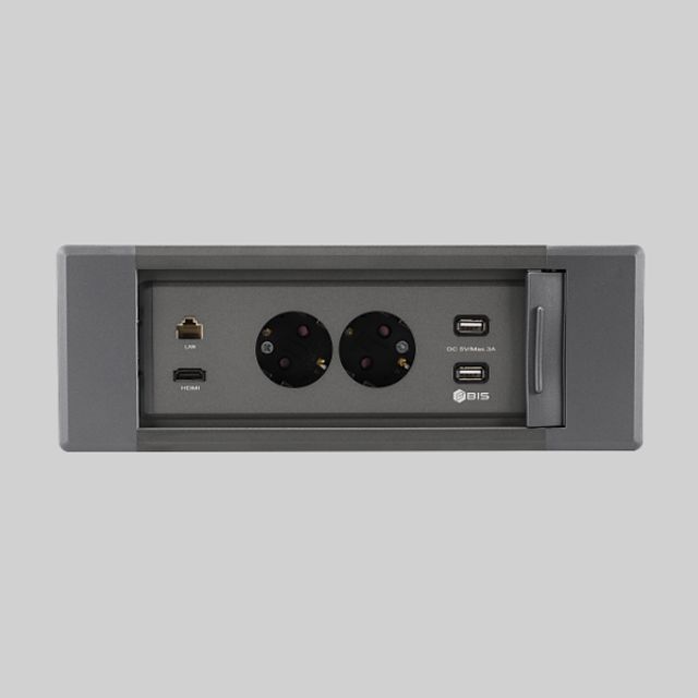 가구 매입콘센트 BID-2112 MS 다크그레이 직사각