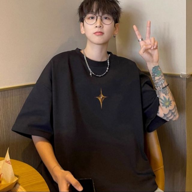 반팔 티셔츠 프린팅 기본 면 데이 루즈핏