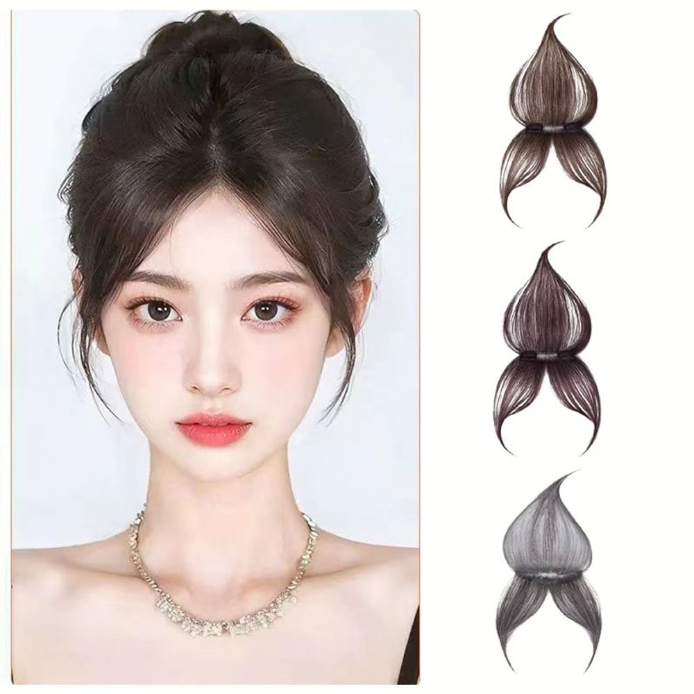 똑딱이 얇은 정수리 앞머리 부분가발 헤어피스 간편