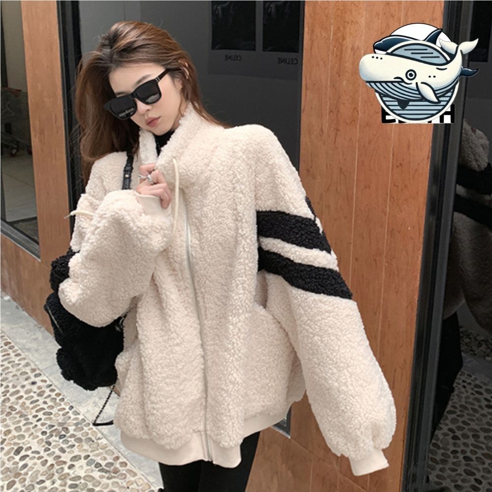 포근한 오버핏 후리스 집업 따뜻한 가오리 핏