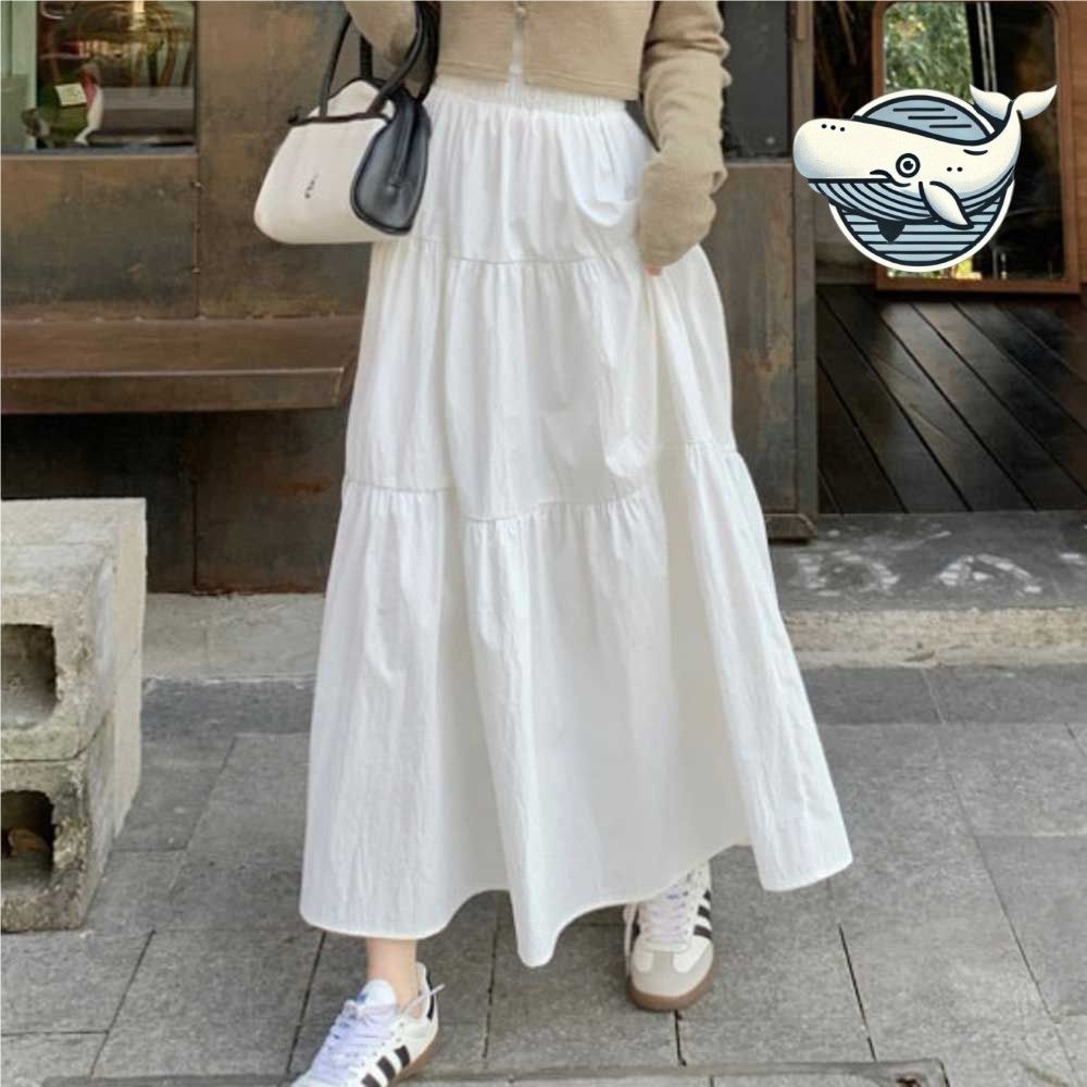 여름 데일리 화이트 플레어스커트 감각적인